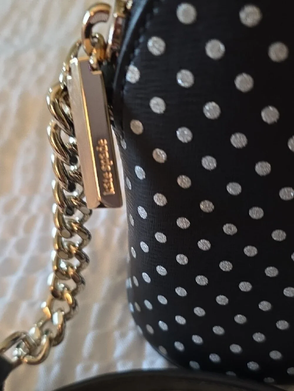 kate spade Black and Gold Polka Dot Bag NWOT
